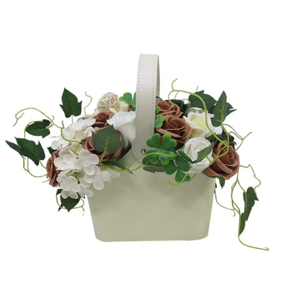 Artificial Flowers in Bucket Beige