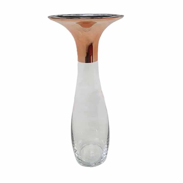 Rose gold top glass vase