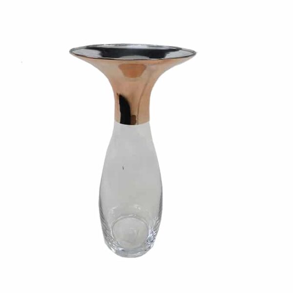 Rose gold top glass vase