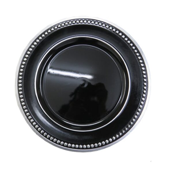 Plastic Beaded Underplate Black With Silver