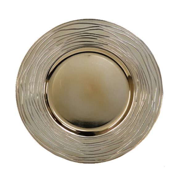 Plastic round pattern underplate gold