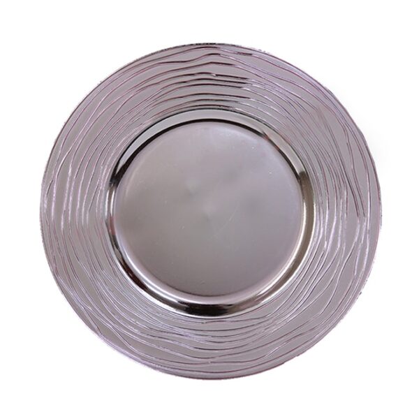 Plastic round pattern underplate metallic pink