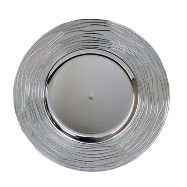 Plastic round pattern underplate silver