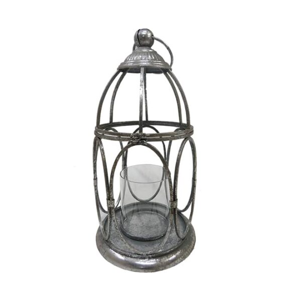Metal candle stand silver