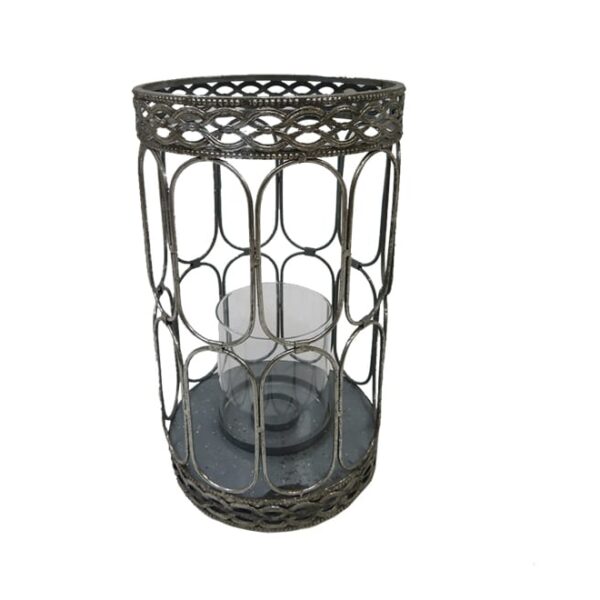 Metal candle stand silver