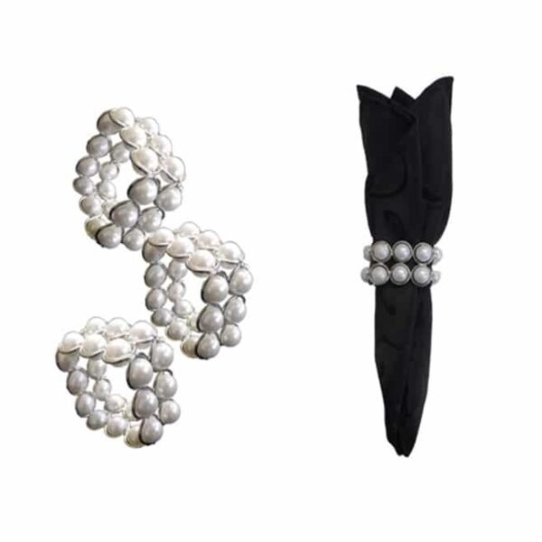 Square pearl napkin ring
