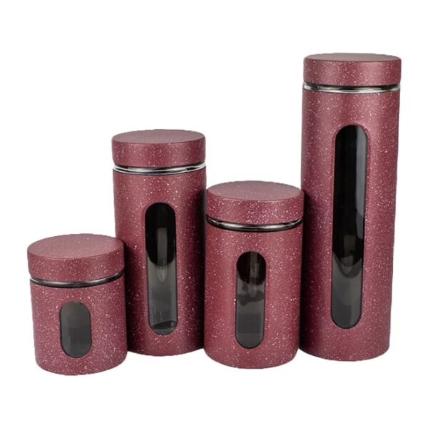 Granite Pattern Glass Canister Set 4pc