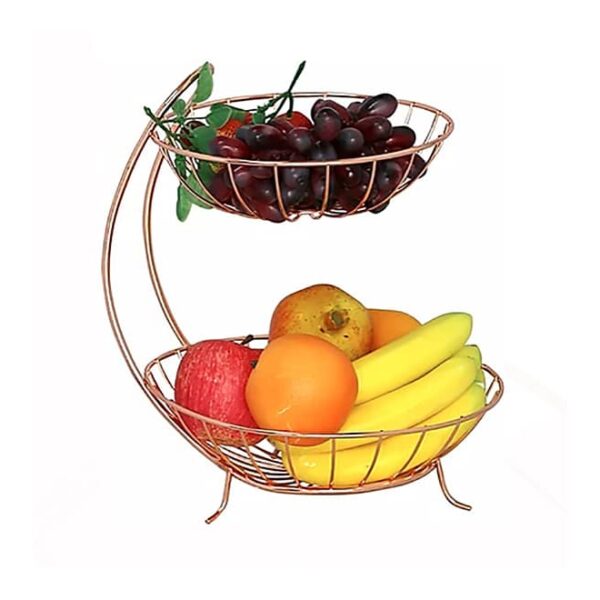 Rose-gold Fruit Basket 2-tier