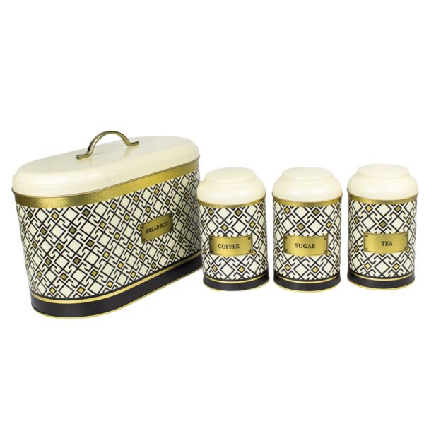 Oval Bread Bin with Canister Set