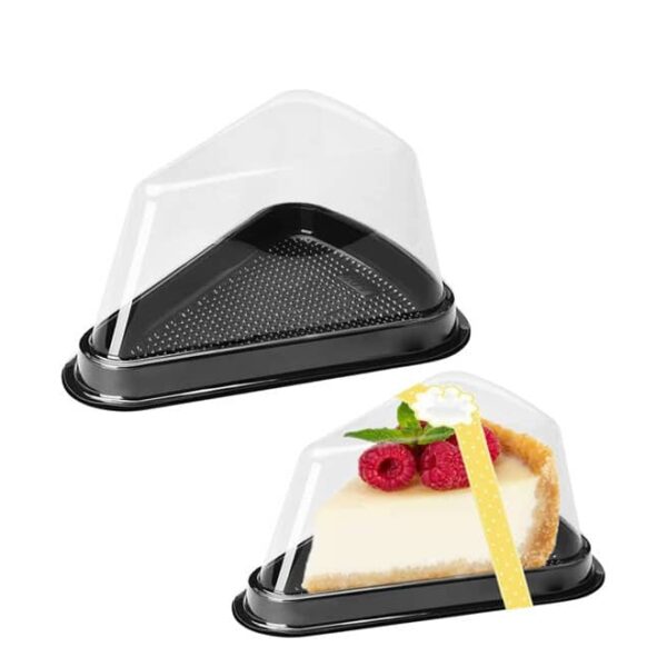 Plastic Cake Slice Box Triangle 10pcs