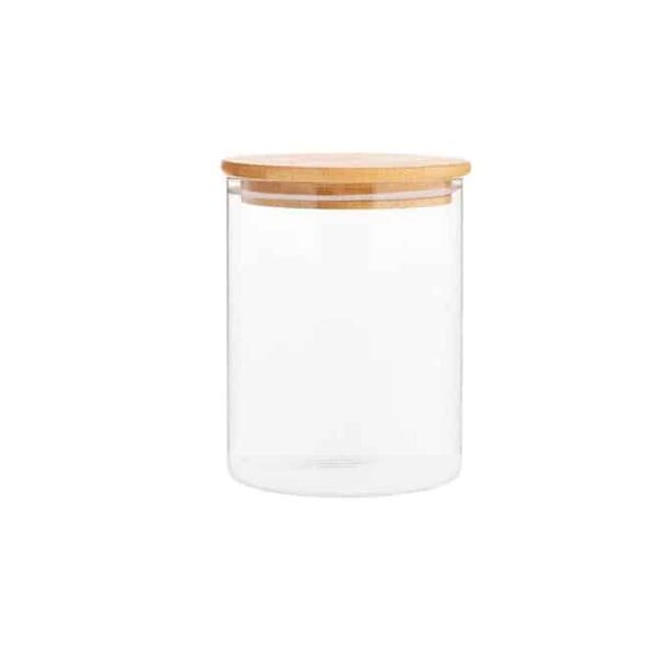 Round Glass Jar with Bamboo Lid