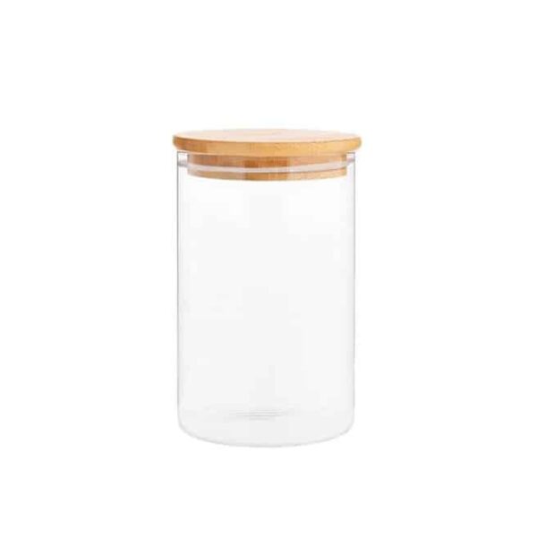 Round Glass Jar with Bamboo Lid