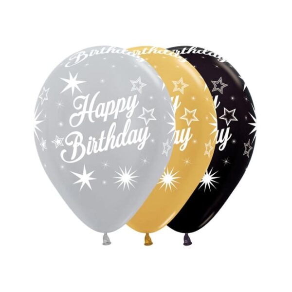 Happy Birthday Sparkling Latex Balloons 10pcs