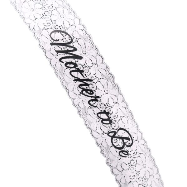 White Lace Mother to be Sash