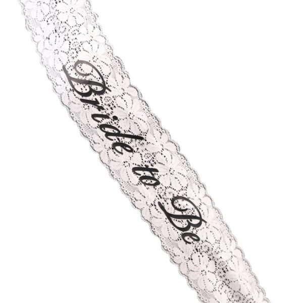 Bride To Be White Lace Sash