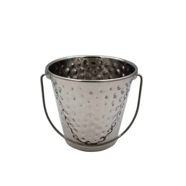 Metal Hammered Bucket Silver 3L