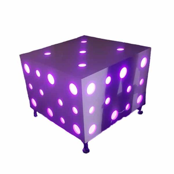 Square wooden LED glass top table (12 seater)