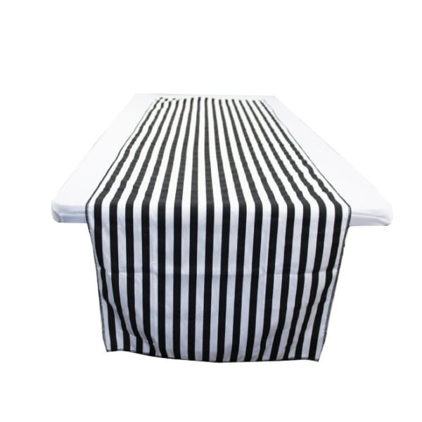 Striped Table Runner Black/White