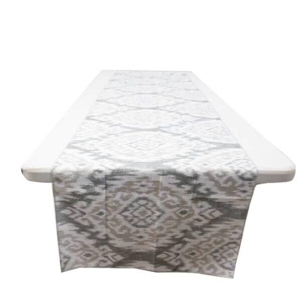 Geometric Table Runner Grey/White