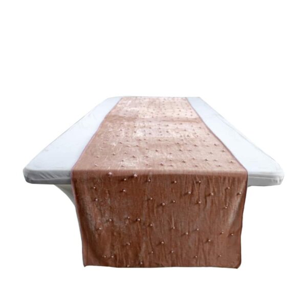 Velvet Table Runner with Pearls