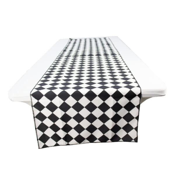Black and White Blocks Table Runner