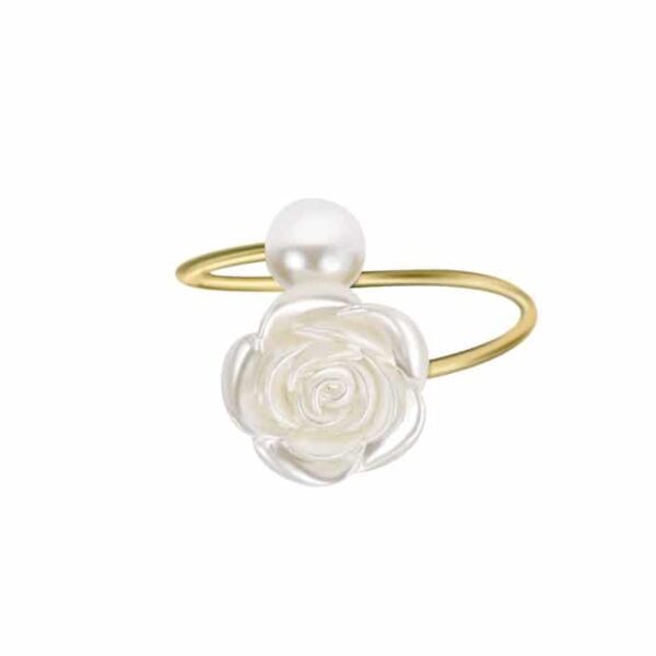 White Rose Napkin Ring