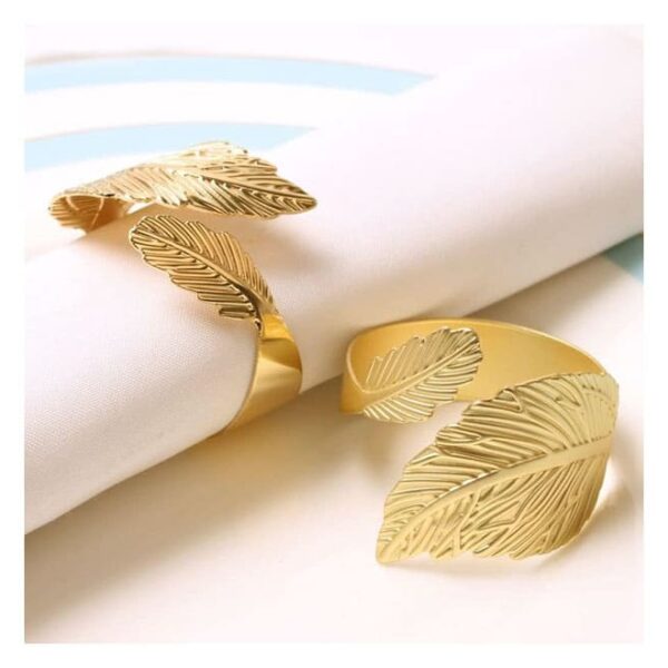 Napkin Ring Gold Leaf Design