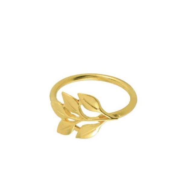 Napkin Ring Gold Small Leaves