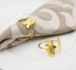 Napkin Ring Round Flower Gold