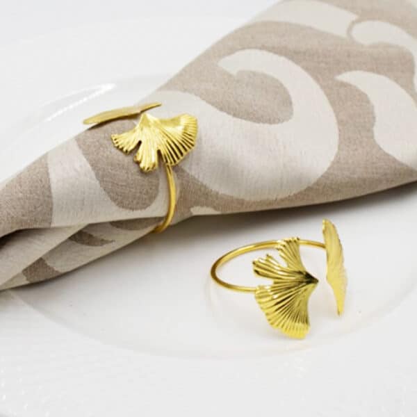 Napkin Ring Round Flower Gold