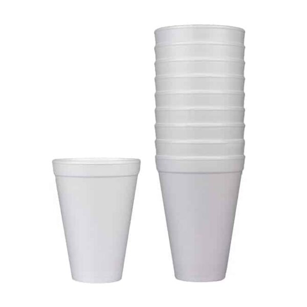 350ml Polystyrene White Cups 25pcs