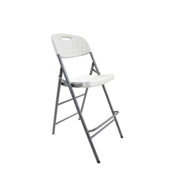 Plastic folding Bar Chair White