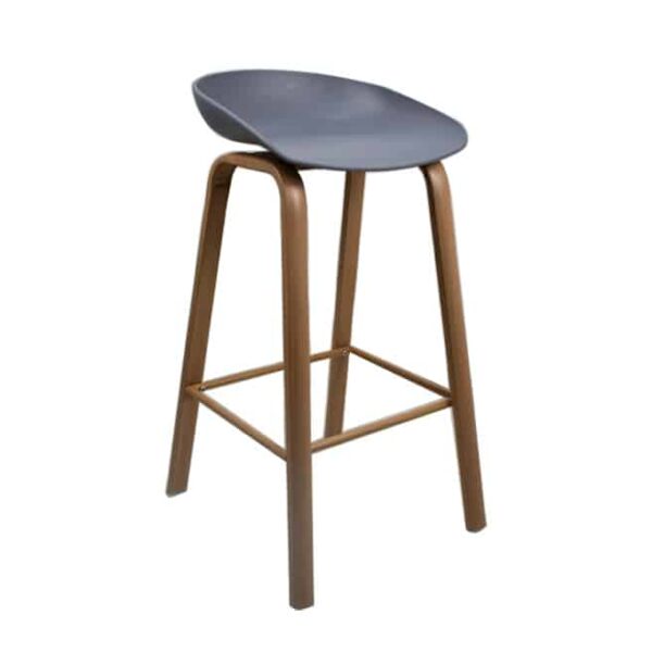 Blake Bar Chair With Oak Finish Metal Legs