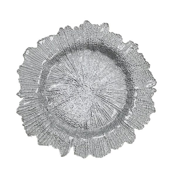 Fancy Silver Glass Underplate