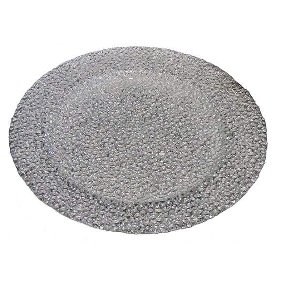 Silver Droplet Patterned Glass Underplate