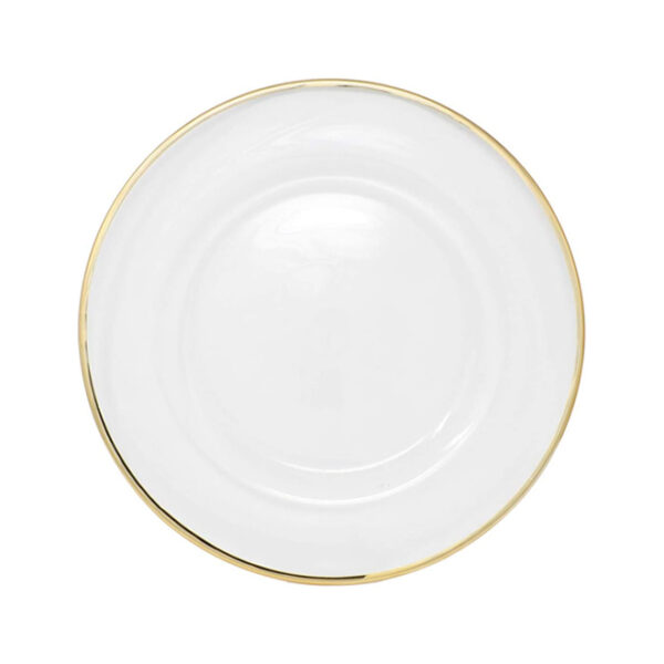 Gold Rim Clear Glass Underplate