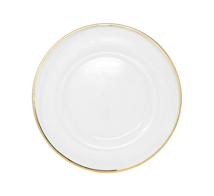 Gold Rim Clear Glass Underplate