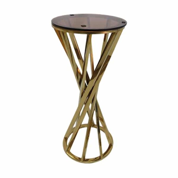 Glass top side table gold (Large)