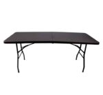 Rattan Folding Table Brown 180cm