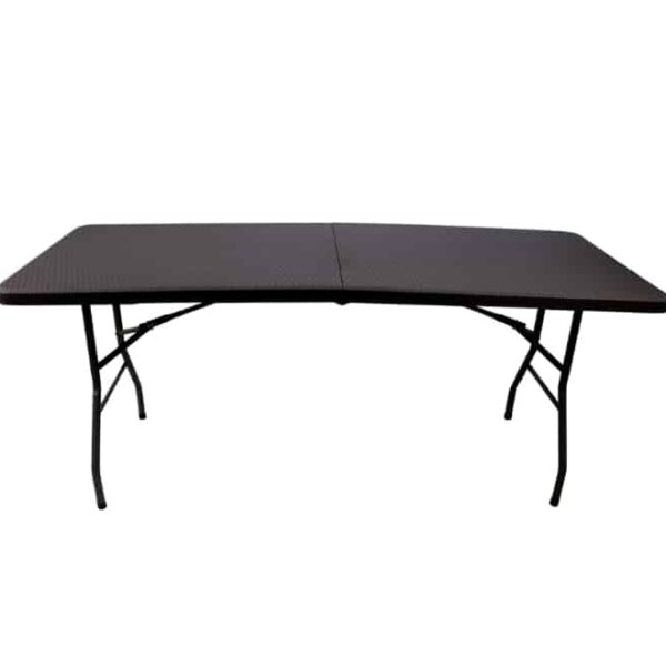 Rattan Folding Table Brown 180cm