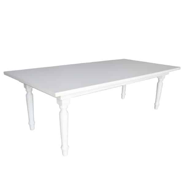 White Rectangular Wooden Table 2.4m