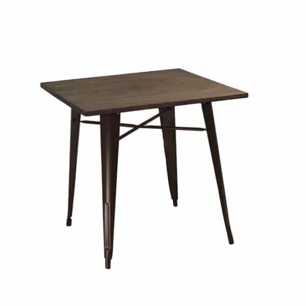 Tolix Cafe Table With Wooden Top