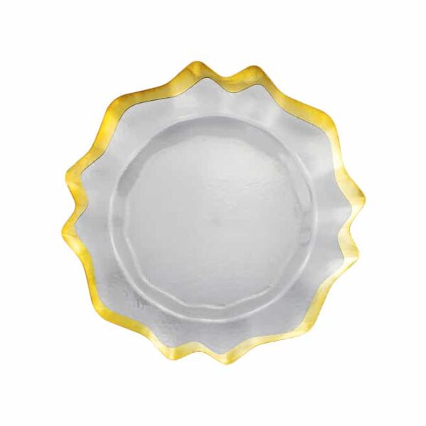 Clear Plastic Underplate with Gold Edge