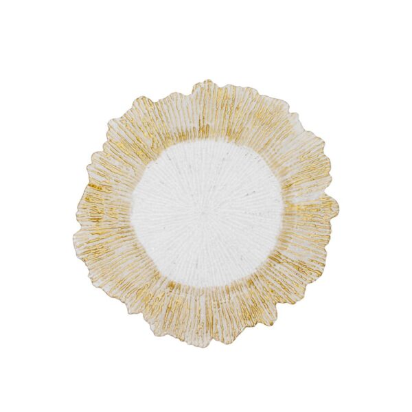 Clear Plastic Splash Underplate Light Gold Edge