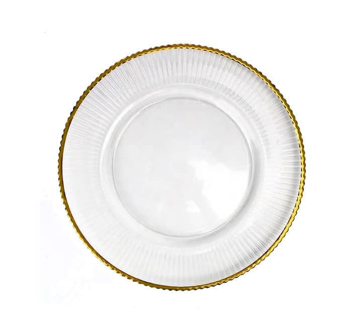 Clear Plastic Underplate with Gold Edge