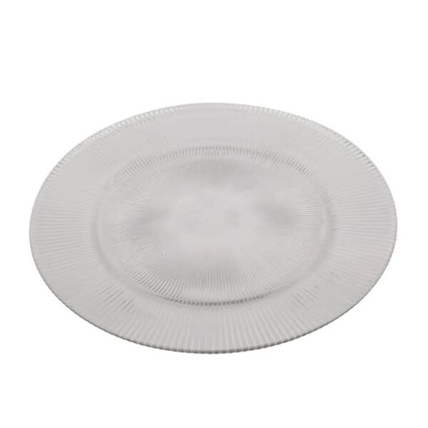 Clear Glass Underplate Striped 33cm