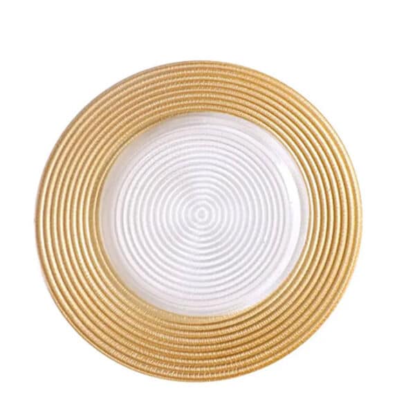 Glass Clear Underplate with Thick Gold Rim