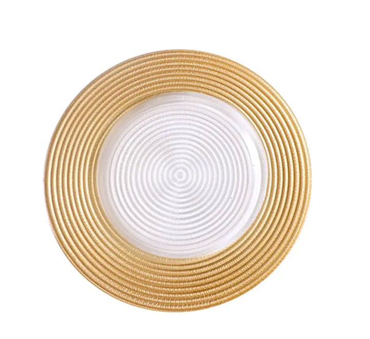 Glass Clear Underplate with Thick Gold Rim