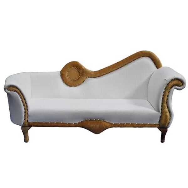 Wedding chaise with gold edging