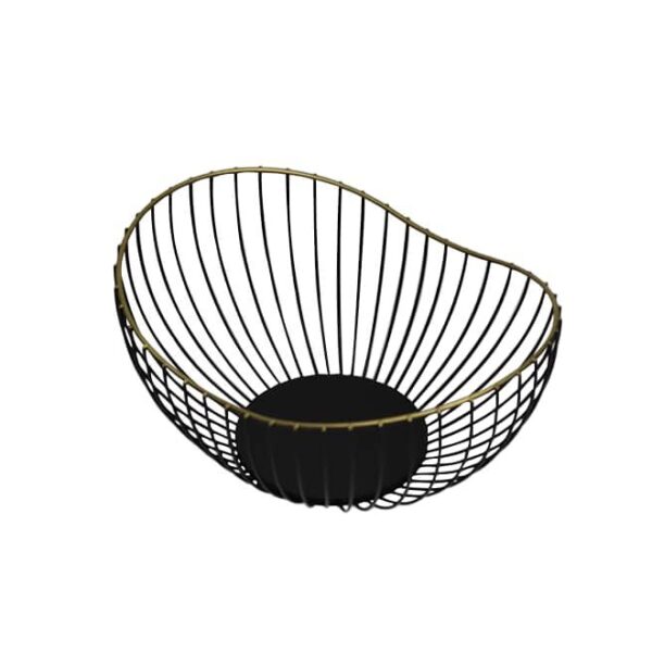 Black Fruit Basket with Golden Frame